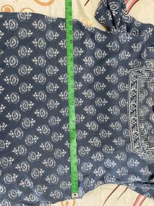 Women's greyish blue Printed Kurta Set