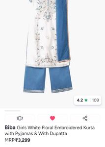 Biba  embroided kurta suit set