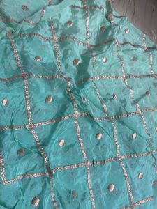 Beautiful Mint Green ombre fabric with Gold