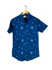 Navy Blue Polka Dotted Shirt (Men's)