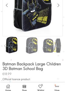 Lego x The Batman Movie 3D Official Kids Bagpack