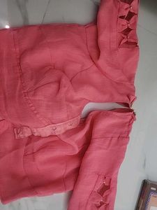 Pink Peacock Saree with Unique Sleeve Detail