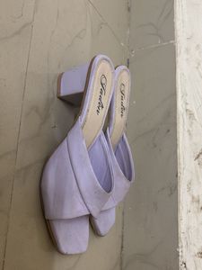 Stylish Lavender Heeled Mules