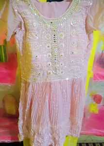 Pink Embellished Sharara Dress