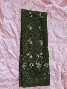Elegant Green unstitched suit set with Sequins