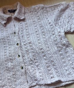Crochet Button-Down Shirt
