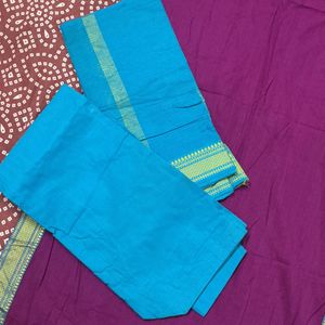 Purple Kurta Set with Blue Pants