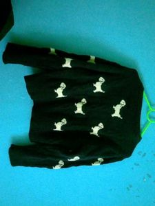 Dog Print Black Sweater