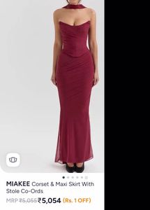 Elegant Burgundy Evening Gown