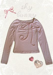 Cute Pink Long Sleeve Tie-Front Top