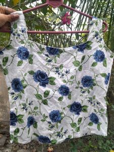 Floral Print Sleeveless Top pure cotton