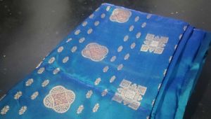 iridescent green and blue saree never used