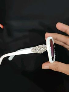 Stylish White Textured Sunglasses