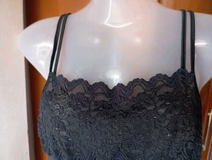 Black Lace Trim Cami Top