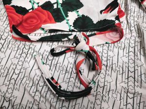 Women's Floral Wrap Crop Top
