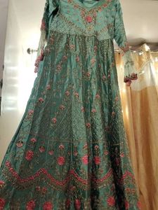 Satin Silk Pakistani embroidery Gown