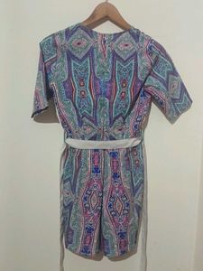 Vibrant Paisley Print Jumpsuit with belt