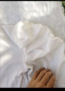 White Puff Sleeve Top