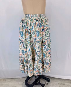 Boho Floral Tiered Midi Skirt