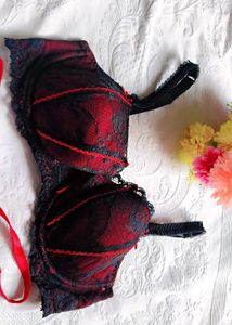 Lace Trimmed Balconette Bra with thong