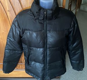 Black Puffer Jacket with Fur Hood (Unisex)
