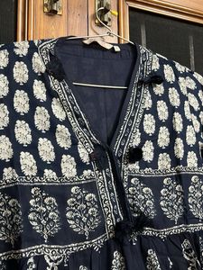 Stylish Navy Blue Printed Kurta