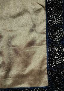 Elegant Beige &amp; Blue Embellished Saree