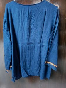 Embroidered Blue Kurta Top