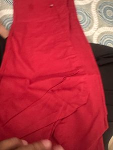 Men Stylish Pure Cotton Red Stiched Kurta