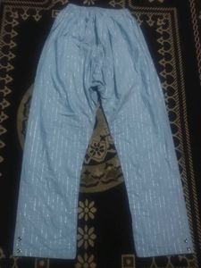 Light Blue Striped Kurta with Pants