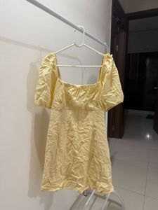 H&M butter yellow dress
