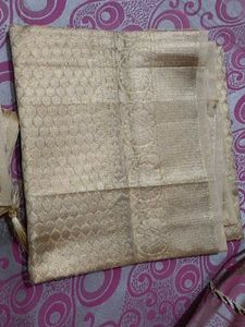 Golden Tissue Silk Saree with unstitched Blouse+ f