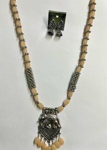 Silver Beaded Elephant Crafted Jewellery Set