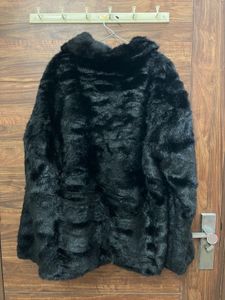 Faux Fur Black Coat( no delivery charges
