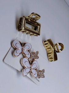 Elegant Butterfly &amp; Bow Hair Clips Set