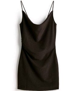 Sleek Black Slip Dress, size:S