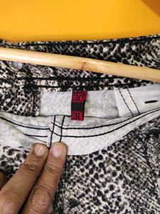 Black White Printed Trouser..
