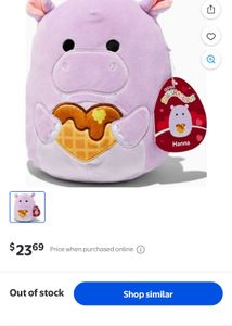 SQUISHMALLOWS HANNA THE PURPLE HIPPO WITH HEART