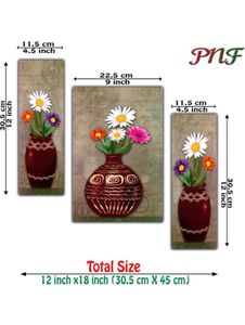 MDF FLORAL FLOWER SET OF 3 FRAMES