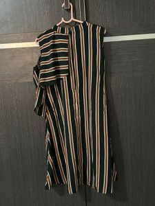 Black Striped Asymmetrical top | Sleeveless