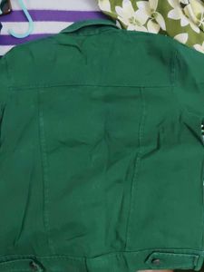 Embellished Green Denim Jacket