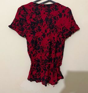 Chic Red + black Fitted Tops(Combo)