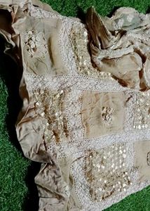 Embroidered Beige Dupatta