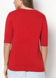 Chic Red Textured Top