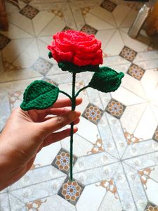 Crochet Red Rose - Handmade