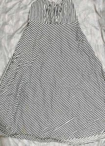 Striped Strapless Maxi Dress