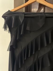 Elegant Black Ruffle Maxi Dress