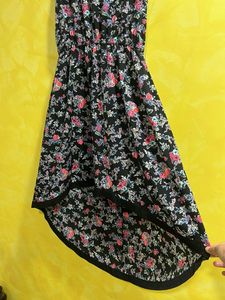 floral high low cut dress