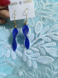 Leaf-Shaped Glass Earrings