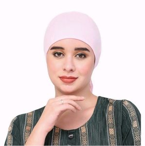 Sedra Women's Cotton Solid Underscarf Pink Cap Hi